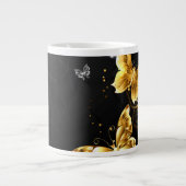 Goud en witte vlinders grote koffiekop (Voorkant)
