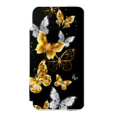 Goud en witte vlinders incipio iPhone portemonnee hoesje (Voorkant Agenda)