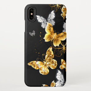 Goud en witte vlinders iPhone XS max hoesje