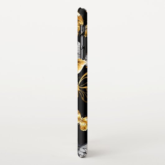 Goud en witte vlinders iPhone hoesje (Linkerkant)