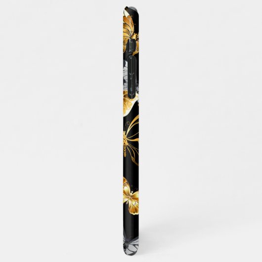 Goud en witte vlinders iPhone hoesje (Linkerkant)