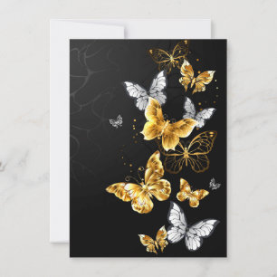Goud en witte vlinders kaart