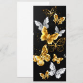Goud en witte vlinders kaart (Voorkant / Achterkant)