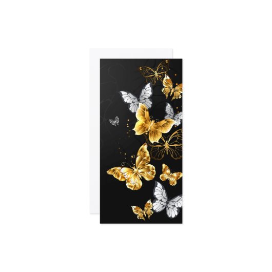 Goud en witte vlinders kaart (Voorkant / Achterkant in situ)