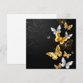 Goud en witte vlinders kaart (Voorkant / Achterkant)