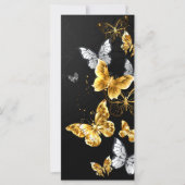 Goud en witte vlinders kaart (Voorkant)
