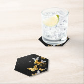 Goud en witte vlinders kartonnen onderzetters (Insitu)