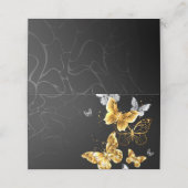 Goud en witte vlinders klantenkaartje (Buitenkant ongevouwen)