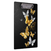 Goud en witte vlinders klembord (Rechts)