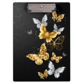 Goud en witte vlinders klembord (Voorkant)