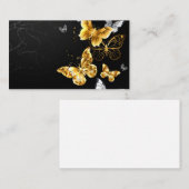 Goud en witte vlinders kortingskaartje (Voorkant / Achterkant)