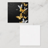 Goud en witte vlinders kortingskaartje (Voorkant / Achterkant)