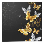 Goud en witte vlinders kubus (Voorkant)