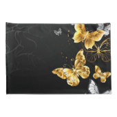 Goud en witte vlinders kussensloop (Achterkant-Rechts)