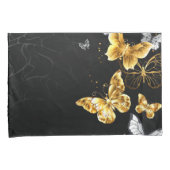 Goud en witte vlinders kussensloop (Voorkant-Rechts)