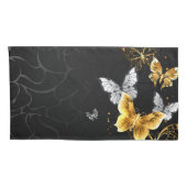 Goud en witte vlinders kussensloop (Achterkant-Rechts)