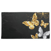 Goud en witte vlinders kussensloop (Voorkant-Rechts)