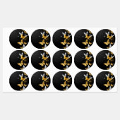 Goud en witte vlinders labels (Vel)