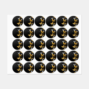 Goud en witte vlinders labels