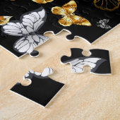 Goud en witte vlinders legpuzzel (Zijkant)