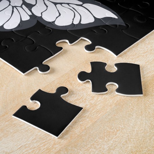 Goud en witte vlinders legpuzzel (Zijkant)