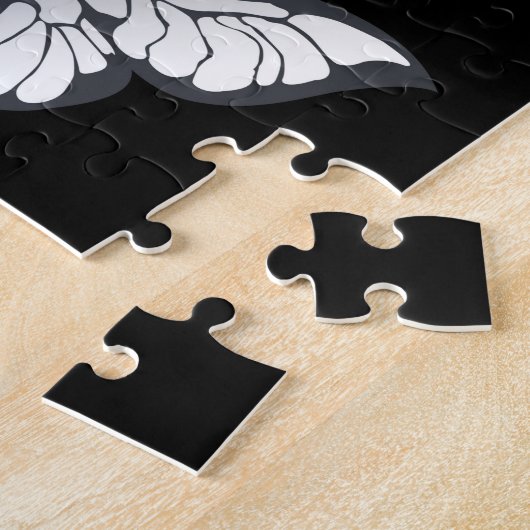 Goud en witte vlinders legpuzzel (Zijkant)