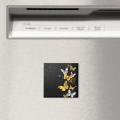 Goud en witte vlinders magneet (Insitu (Vaatwasser))