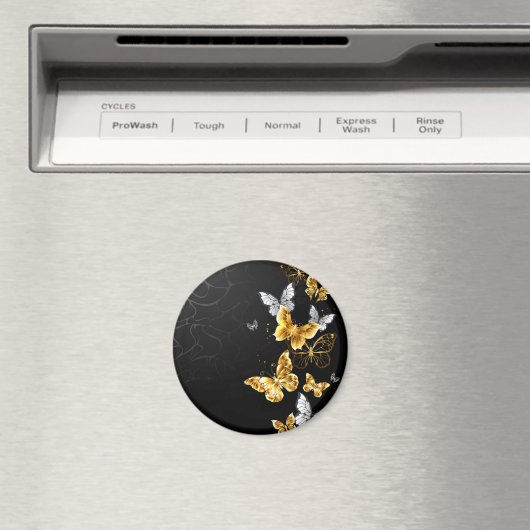 Goud en witte vlinders magneet (Insitu (Vaatwasser))