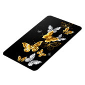 Goud en witte vlinders magneet (Linkerzijde)