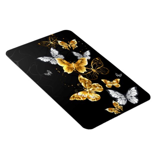 Goud en witte vlinders magneet (Rechterzijde)