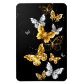 Goud en witte vlinders magneet (Verticaal)