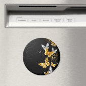 Goud en witte vlinders magneet (Insitu (Vaatwasser))