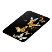 Goud en witte vlinders magneet (Linkerzijde)