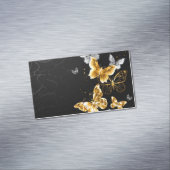 Goud en witte vlinders magnetisch visitekaartje (Voorbeeld)