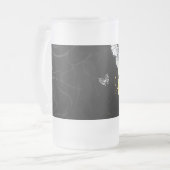 Goud en witte vlinders matglas bierpul (Voorkant links)