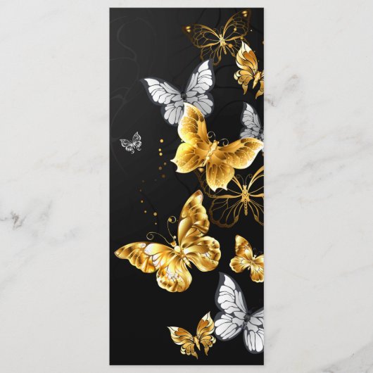 Goud en witte vlinders menu (Voorkant)