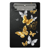 Goud en witte vlinders mini klembord (Voorkant)