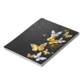Goud en witte vlinders notitieblok (Linkerzijde)