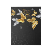 Goud en witte vlinders notitieblok (Linkerzijde)