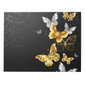 Goud en witte vlinders notitieblok (Voorkant)