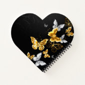 Goud en witte vlinders notitieboek (Achterkant)