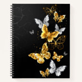 Goud en witte vlinders notitieboek (Voorkant)