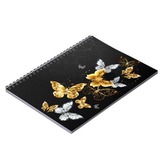 Goud en witte vlinders notitieboek (Linkerzijde)