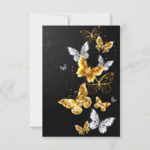Goud en witte vlinders notitiekaartje (Voorkant)