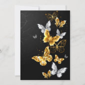 Goud en witte vlinders notitiekaartje (Voorkant)