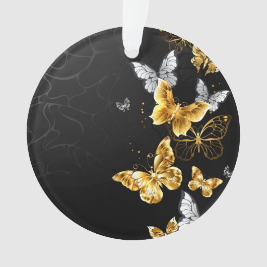 Goud en witte vlinders ornament (voorkant)