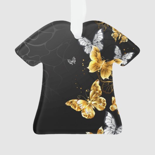 Goud en witte vlinders ornament (voorkant)