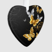 Goud en witte vlinders ornament (voorkant)