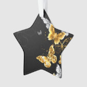 Goud en witte vlinders ornament (voorkant)
