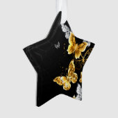 Goud en witte vlinders ornament (voorkant)